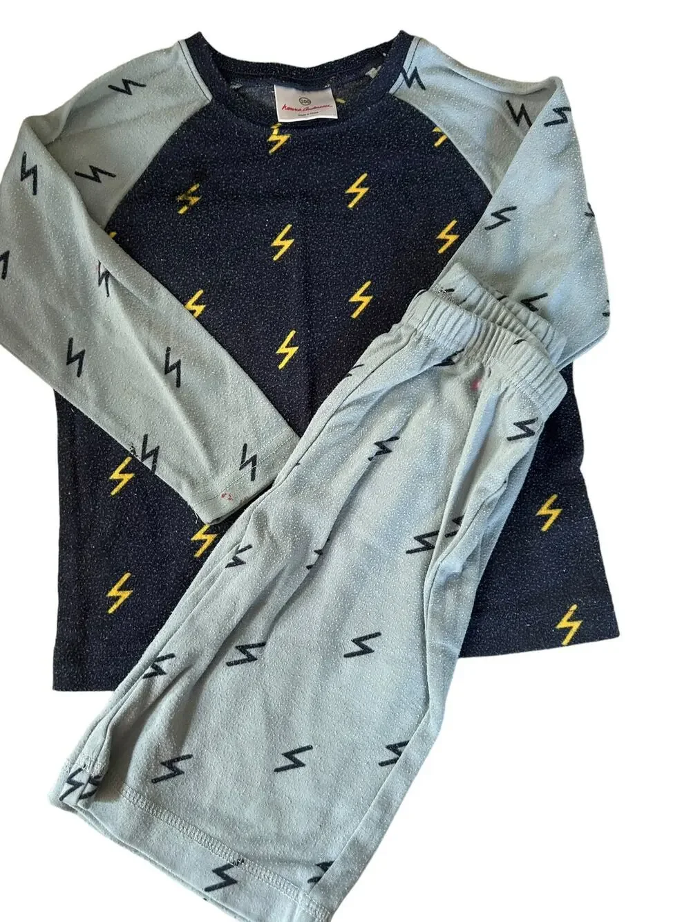 Hanna Andersson Blue Lightening Bolt Pajamas 100